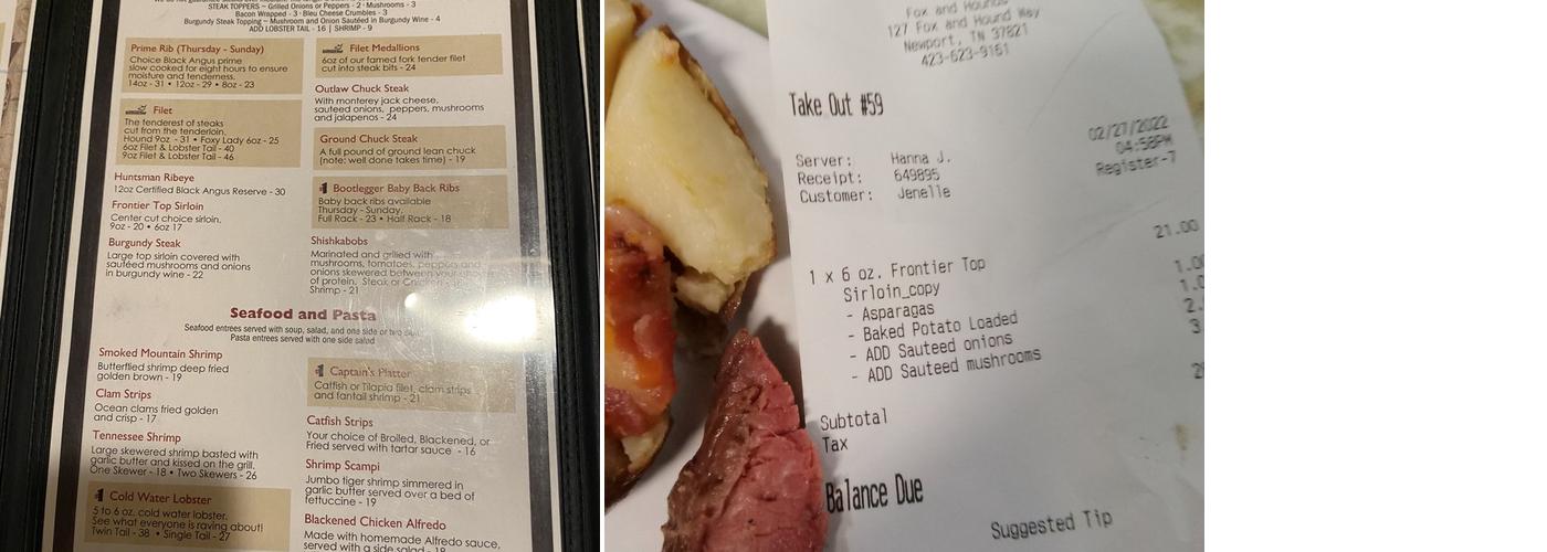 Nicki Stephens Menu