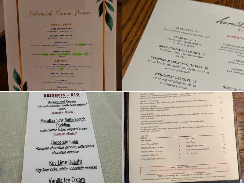 Hamilton's Kitchen Menu