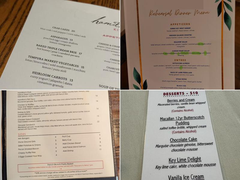 Hamilton's Kitchen Menu