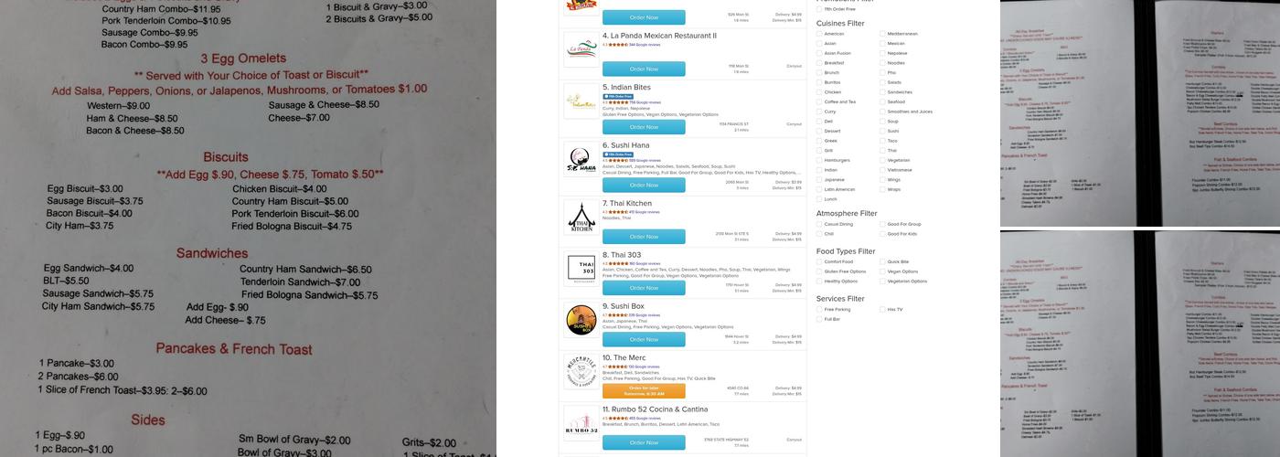 Southside Restaurant Menu