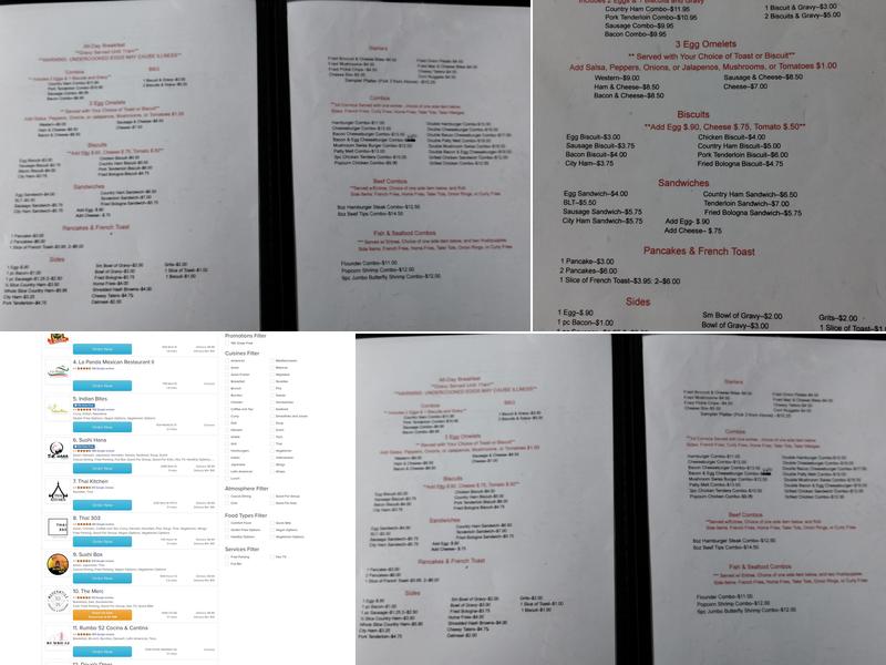 Southside Restaurant Menu
