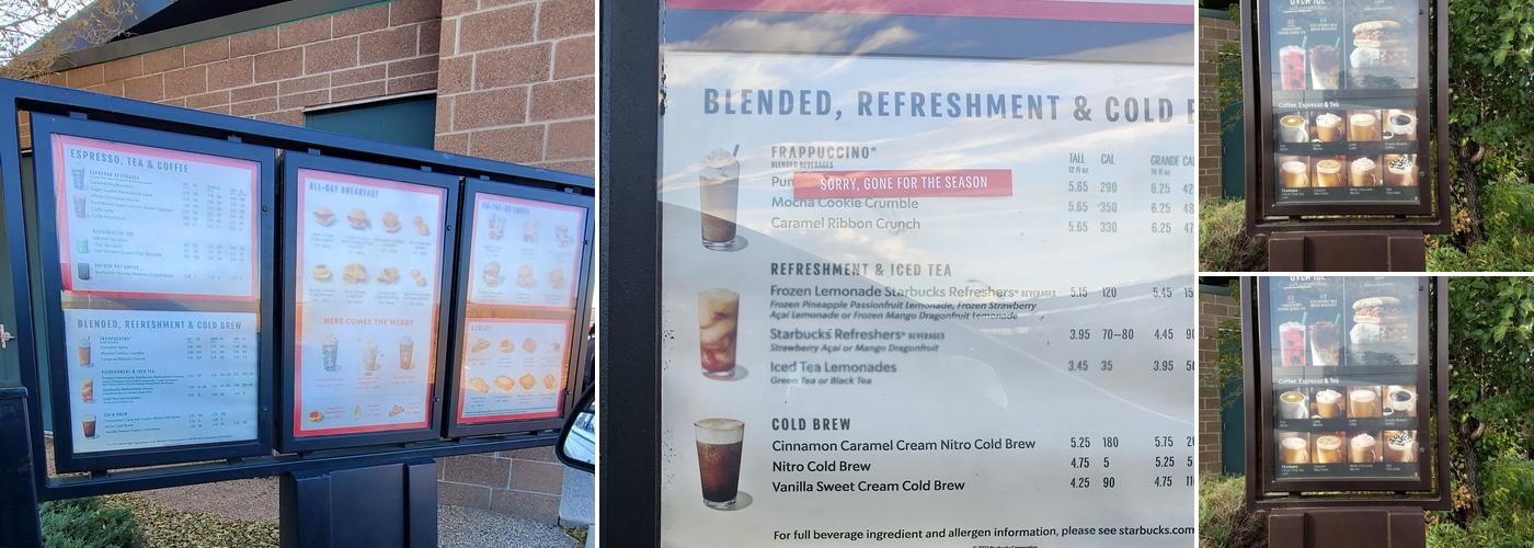 Starbucks Coffee Company Menu