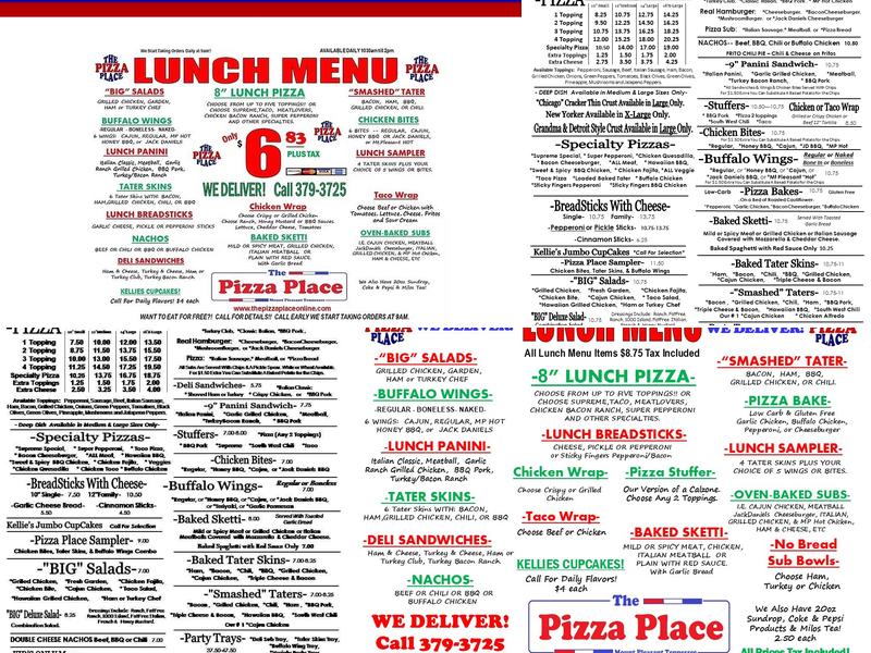 Pizza Place Menu