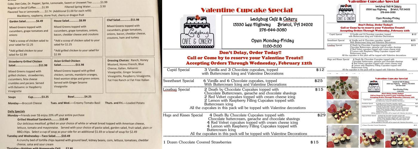 Ladybug Catering Company Menu