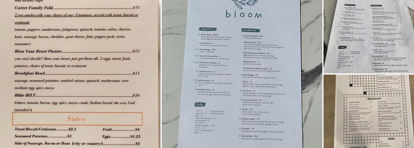 Bloom Menu