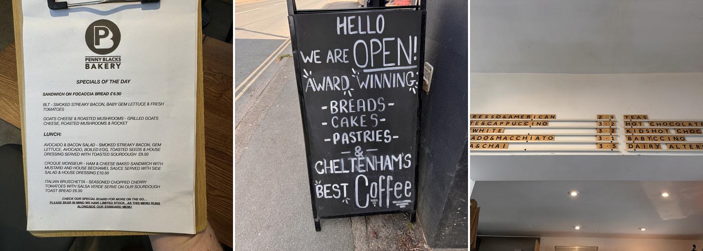 Penny Blacks Bakery Menu