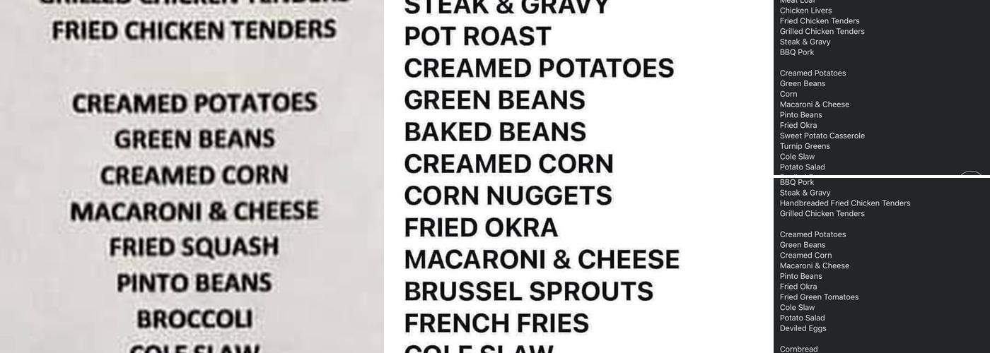 Curt's Restaurant Menu