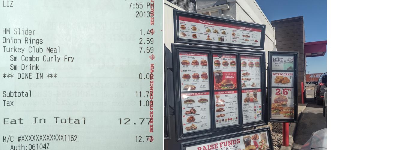 Arby's Menu