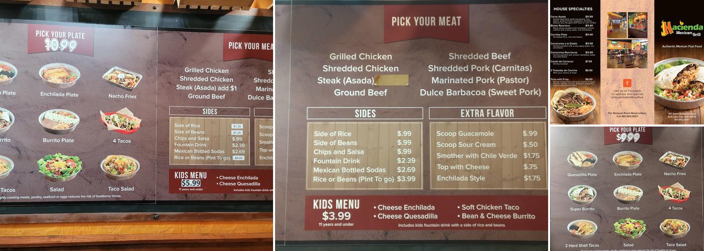 Hacienda Mexican Grill Menu