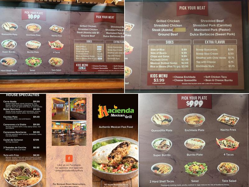 Hacienda Mexican Grill Menu