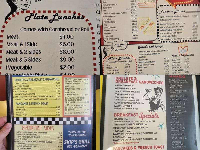 Skip's Grill Menu