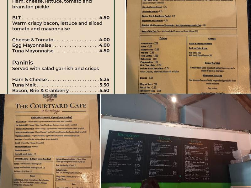 The Courtyard Cafe at Tardebigge Menu
