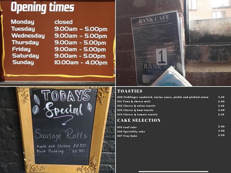 Bank Cafe & Bar Menu