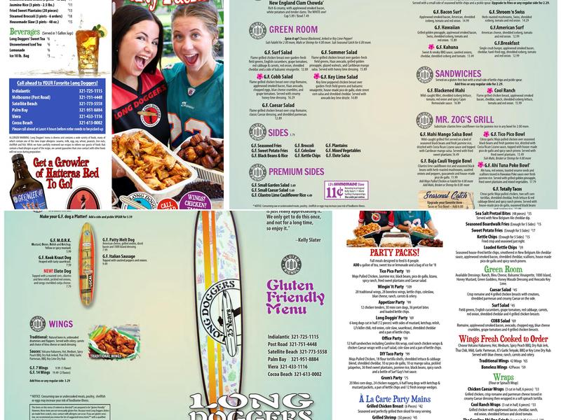 Long Doggers Menu