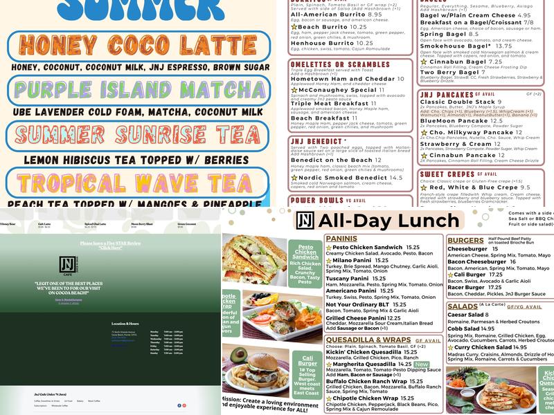 JNJ Cafe ( Juice 'N Java ) Menu