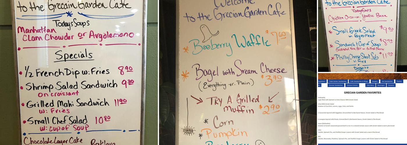 Grecian Garden Café Menu