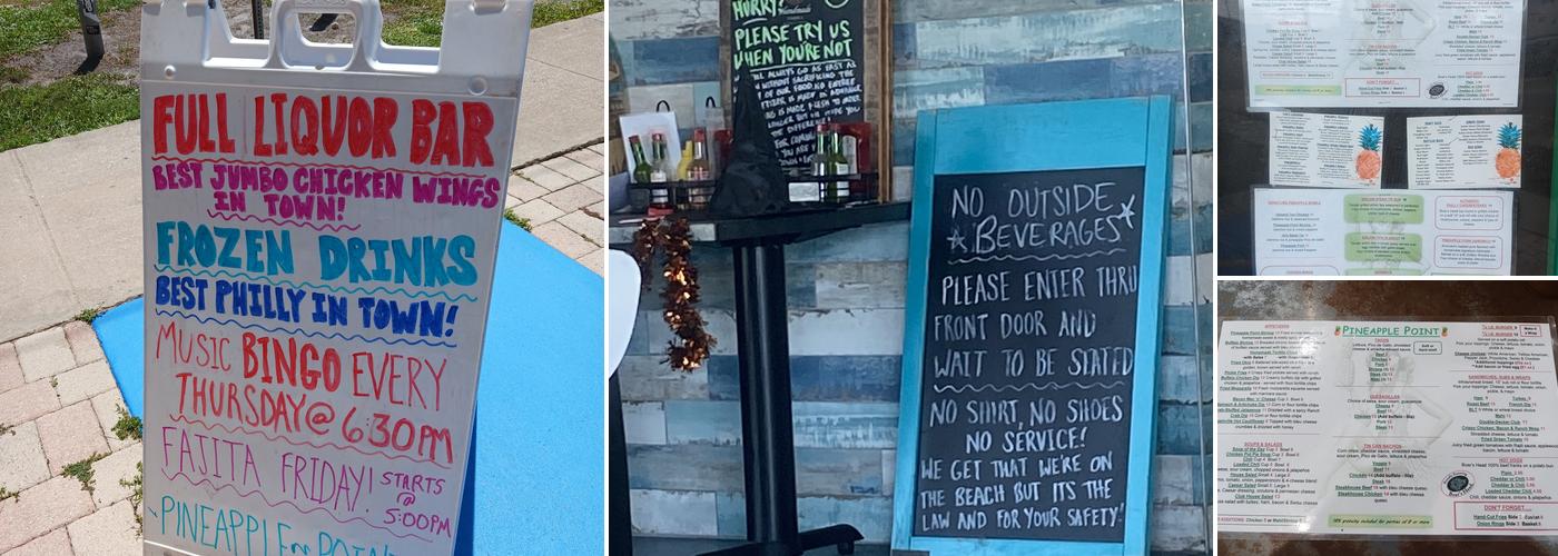 Pineapple Point Menu