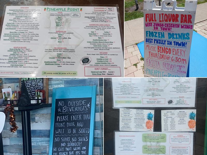 Pineapple Point Menu