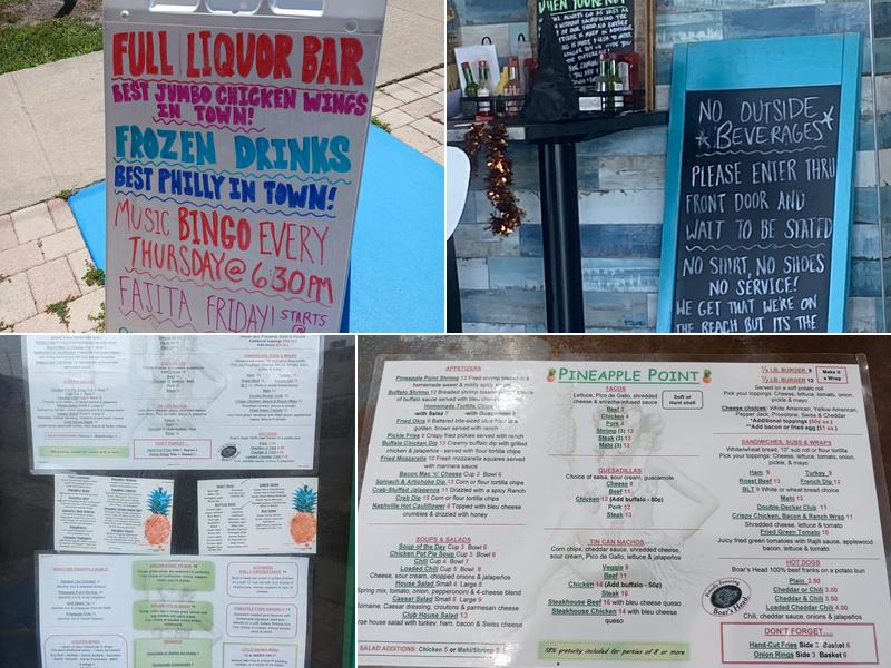 Pineapple Point Menu
