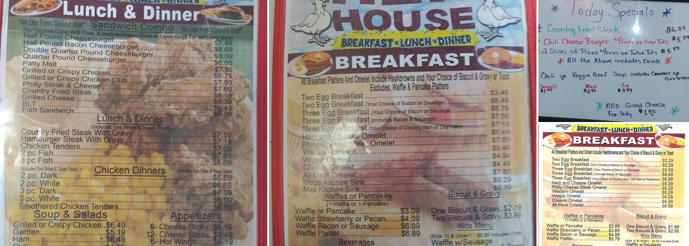 Hen House Menu