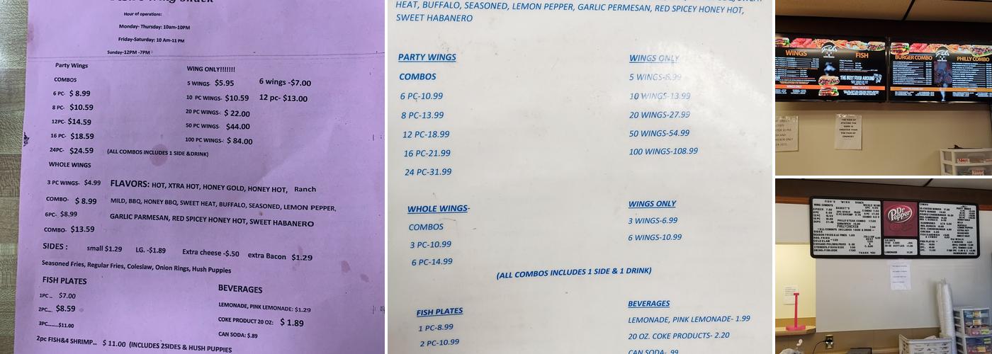 Fish's Wings Shack Menu
