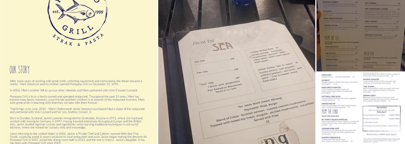 Pompano Grill Menu
