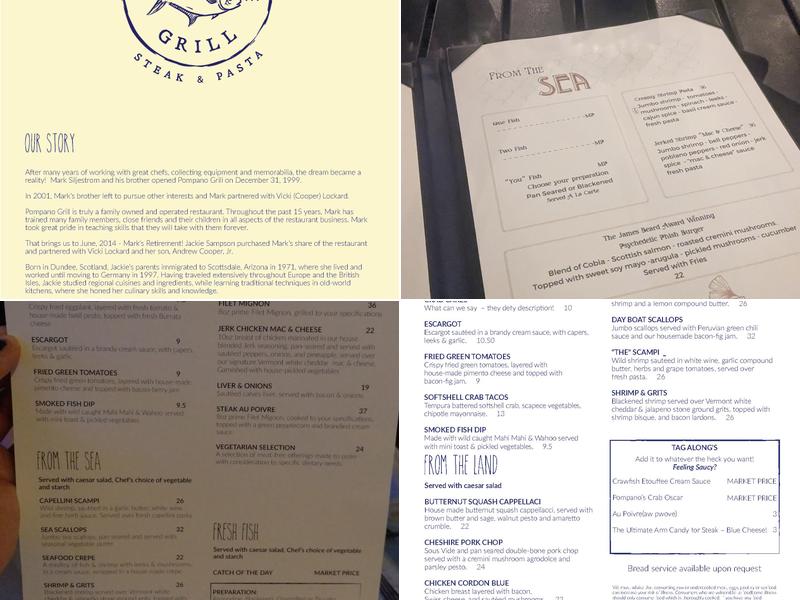 Pompano Grill Menu