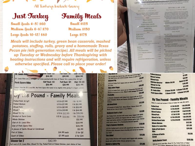 Double D's Deli and More Menu