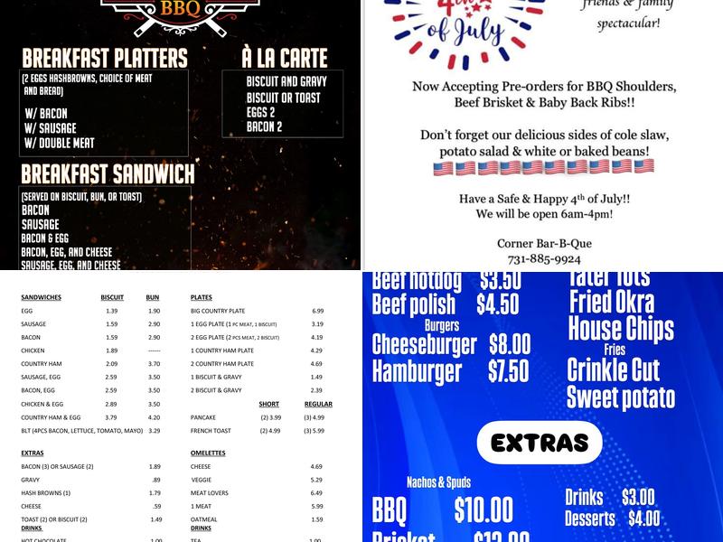 Corner Bar-B-Que Menu