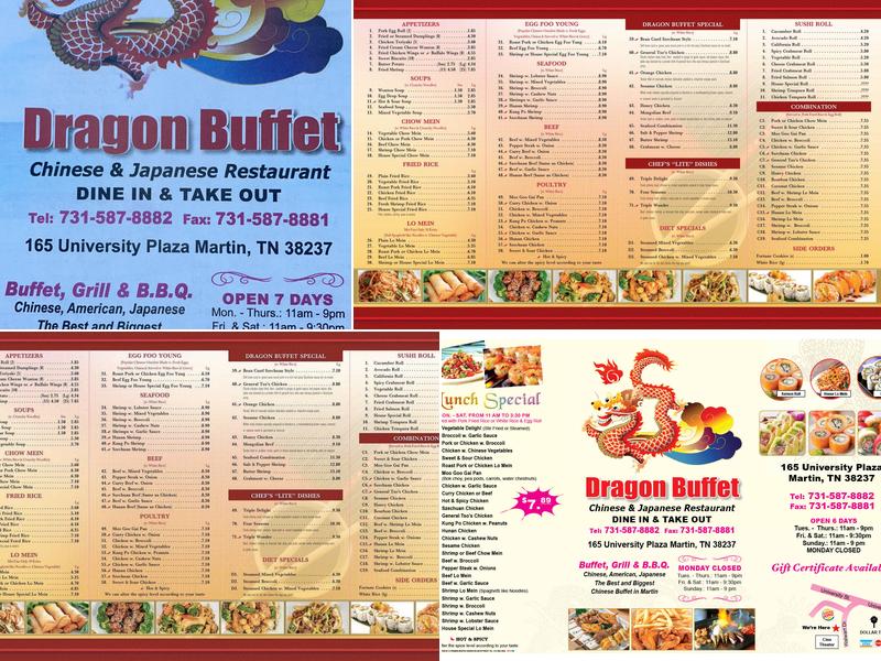 Dragon Buffet Menu