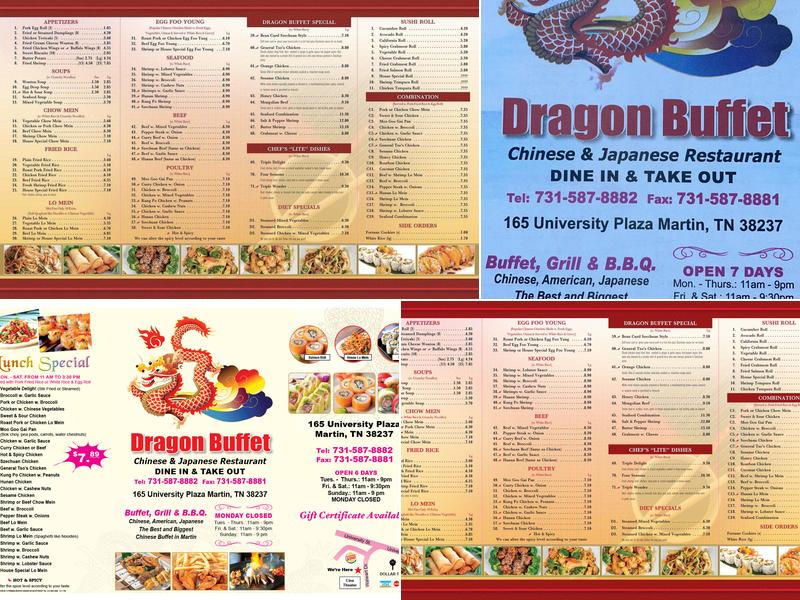 Dragon Buffet Menu