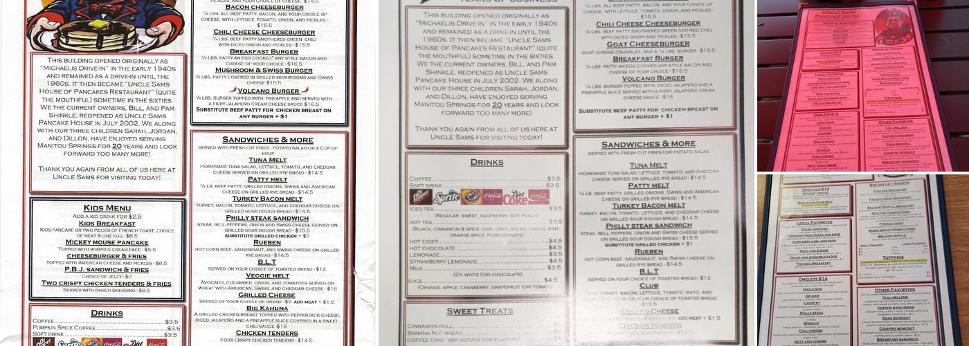 Uncle Sam's Pancake House Menu