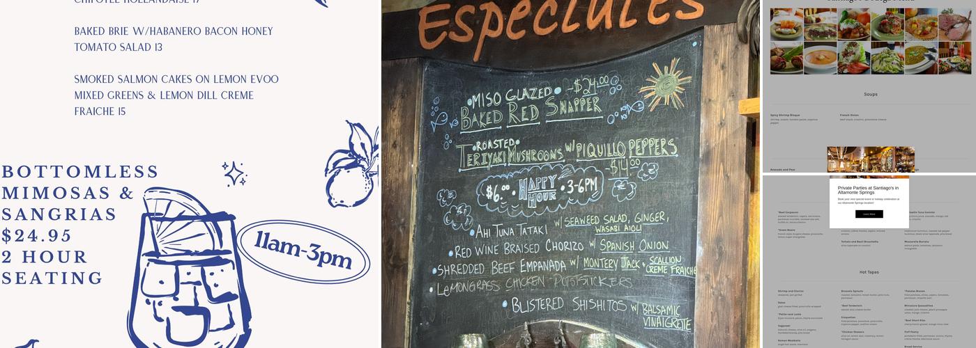 Santiago's Bodega Menu