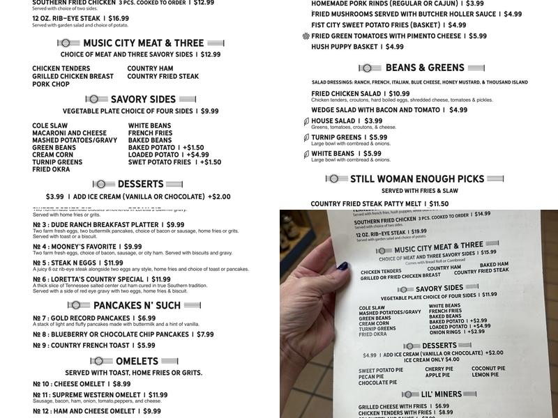 Loretta Lynn's Kitchen Menu