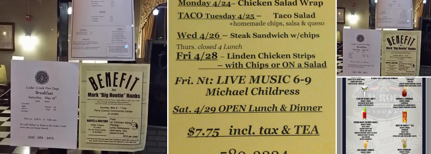 Commodore Hotel & Cafe Menu