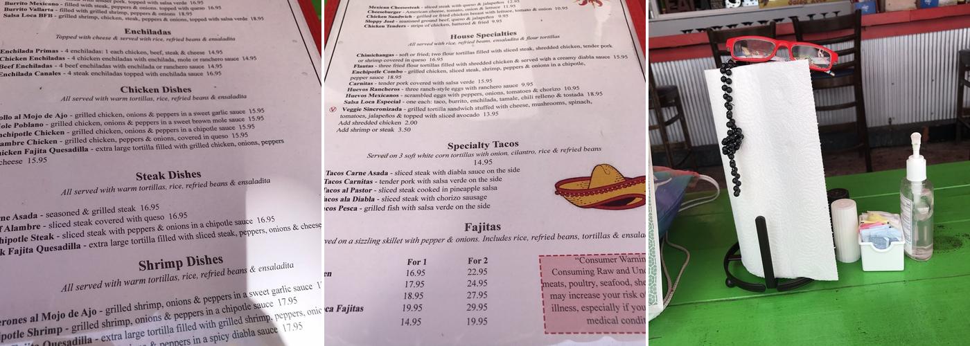Salsa Loca Menu