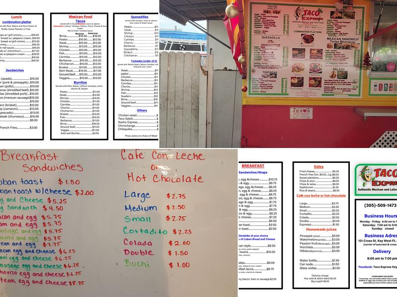 Taco Express Menu