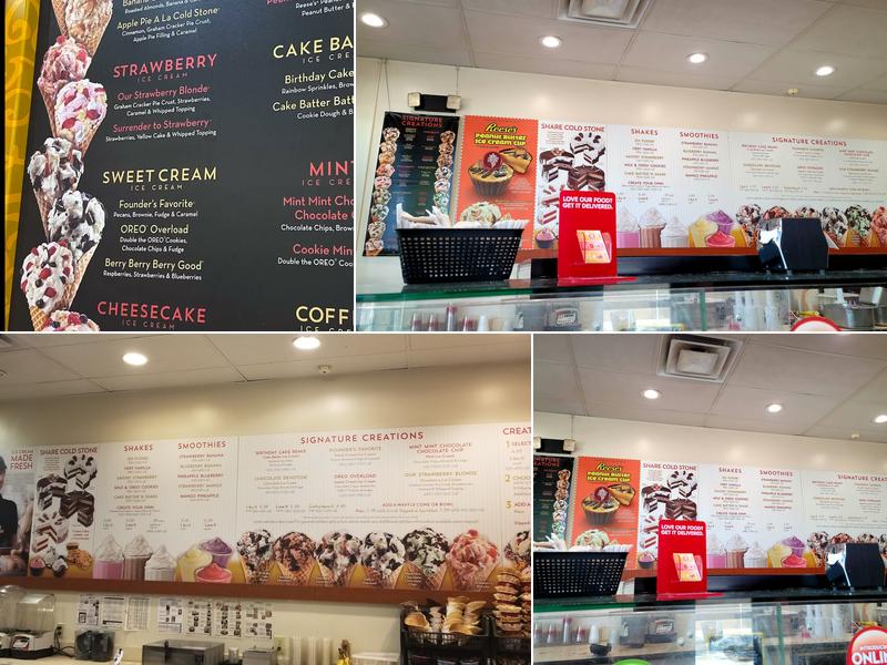Cold Stone Creamery Menu