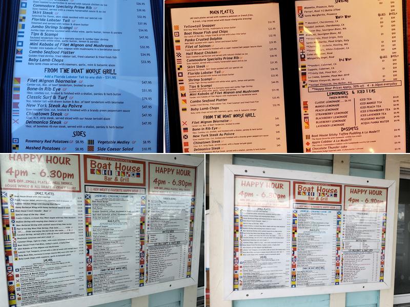 Boat House Bar & Grill Menu