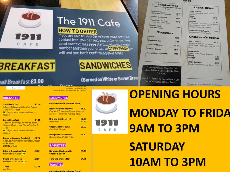 The 1911 Cafe LTD Menu