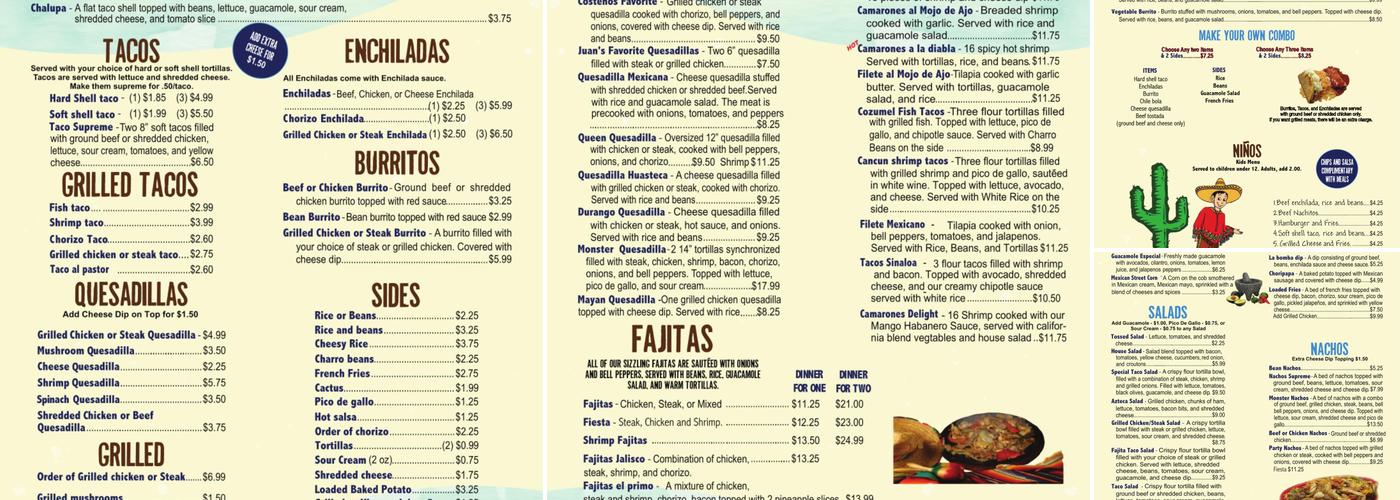 Mi Pueblito Menu