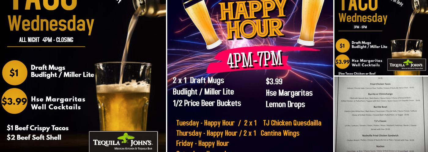 Tequila Johns Menu