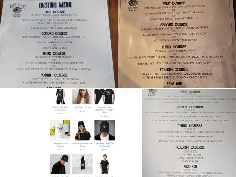 Little Pearl Menu