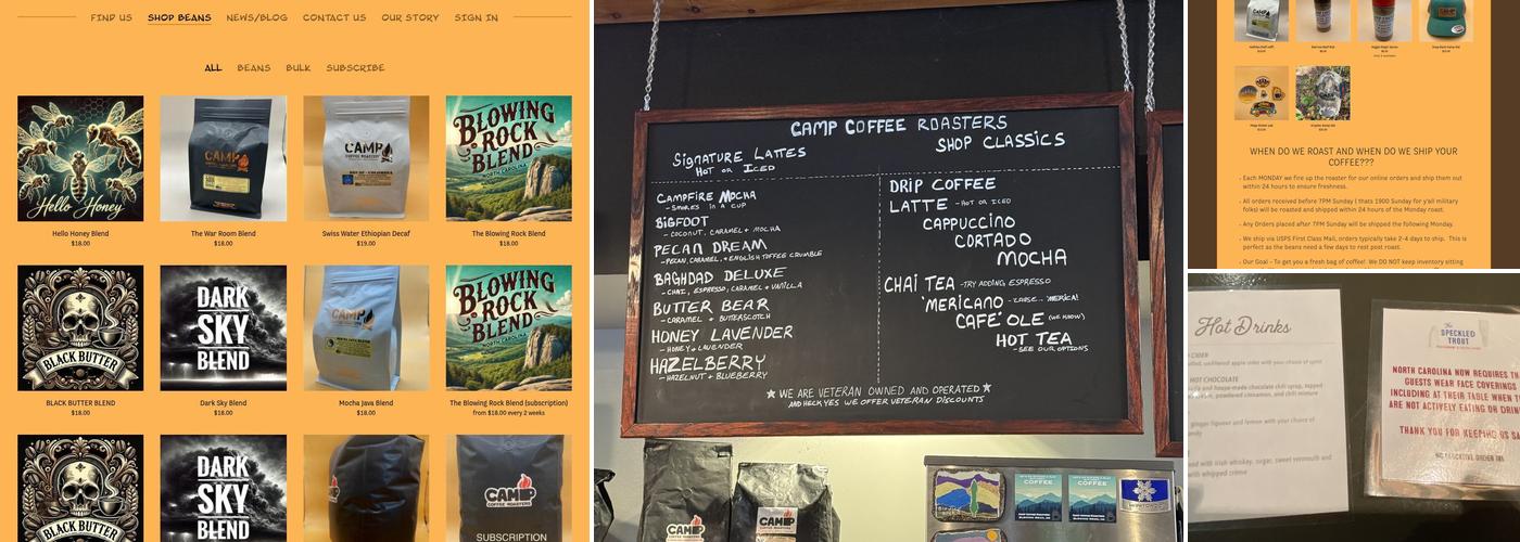Camp Coffee Roasters Menu