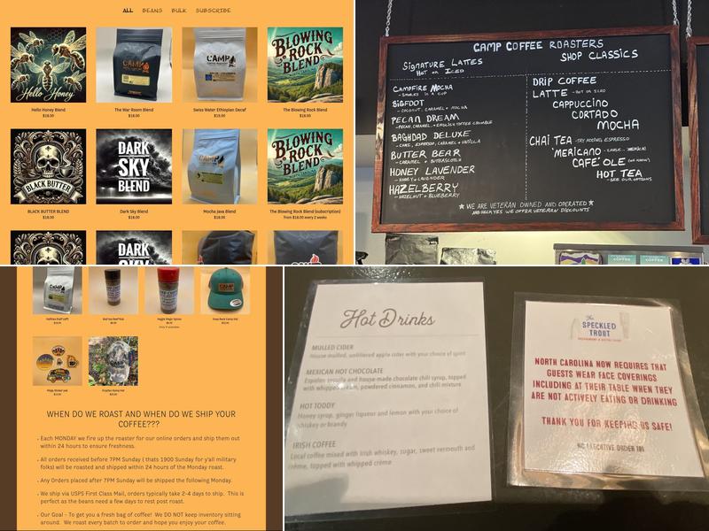 Camp Coffee Roasters Menu