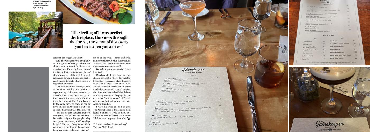 Gamekeeper Restaurant Menu