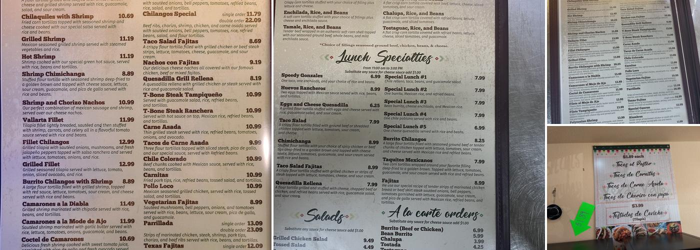 VALLE VERDE Menu