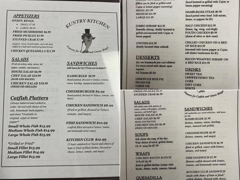 Kuntry Kitchen Menu