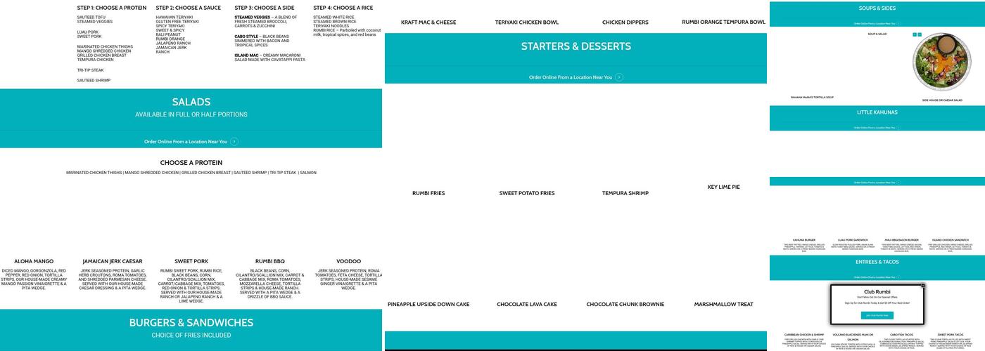 Rumbi Island Grill Menu