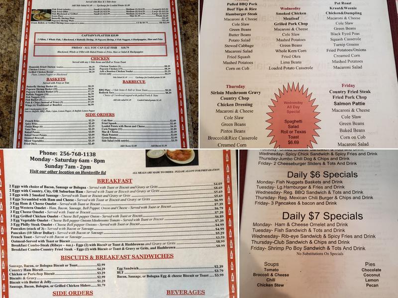 Homeside Restaurant - Huntsville Rd. Menu
